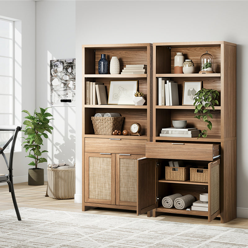 Oikiture Display Shelf Bookcase Adjustable Storage Cabinet 5 Tier