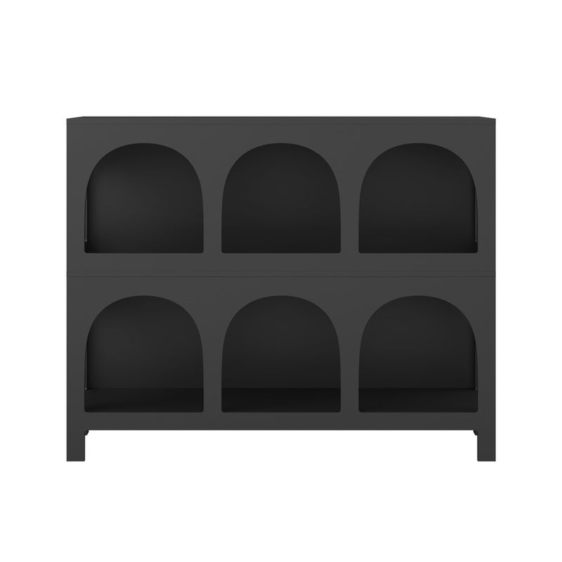 Oikiture Display Shelf Storage Stand Bookshelf Black