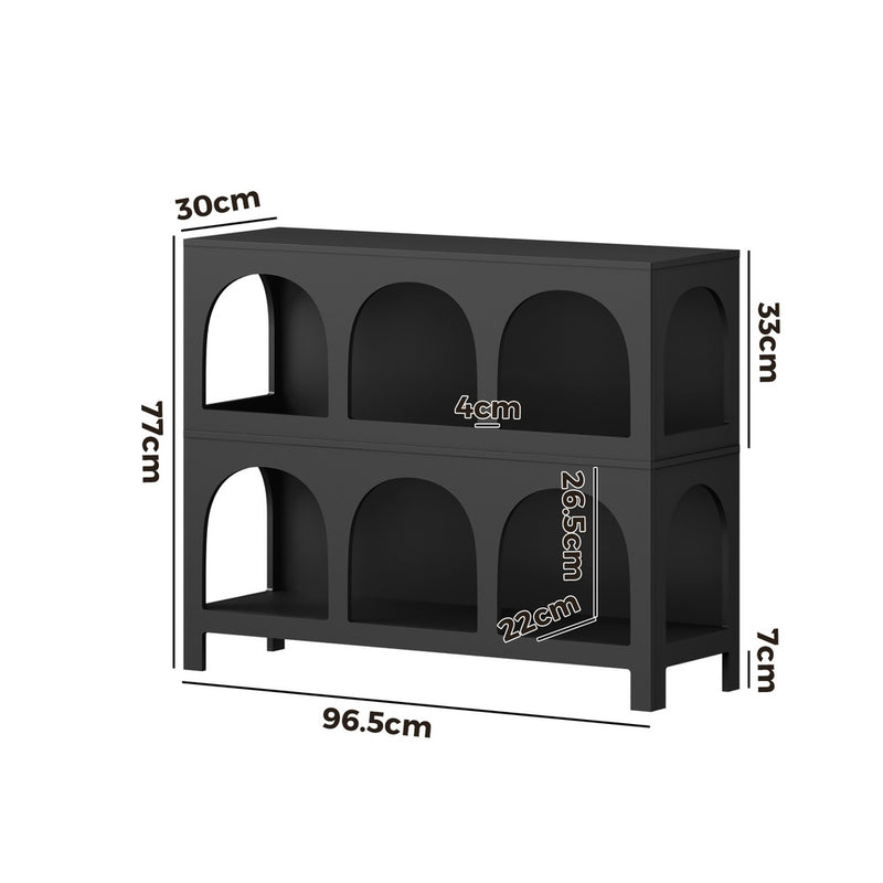 Oikiture Display Shelf Storage Stand Bookshelf Black