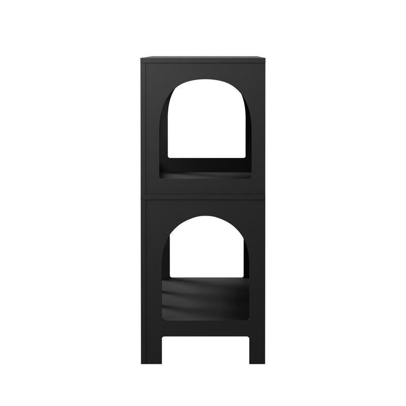 Oikiture Display Shelf Storage Stand Bookshelf Black