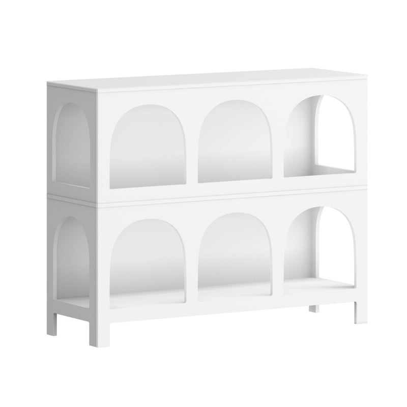 Oikiture Display Shelf Storage Stand Bookshelf White