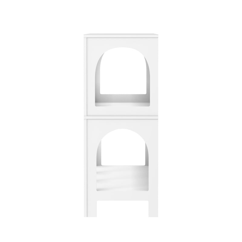 Oikiture Display Shelf Storage Stand Bookshelf White