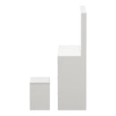 Oikiture Dressing Table Stool Set Large Mirror LED Light White
