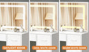 Oikiture Dressing Table Stool Set Large Mirror LED Light White