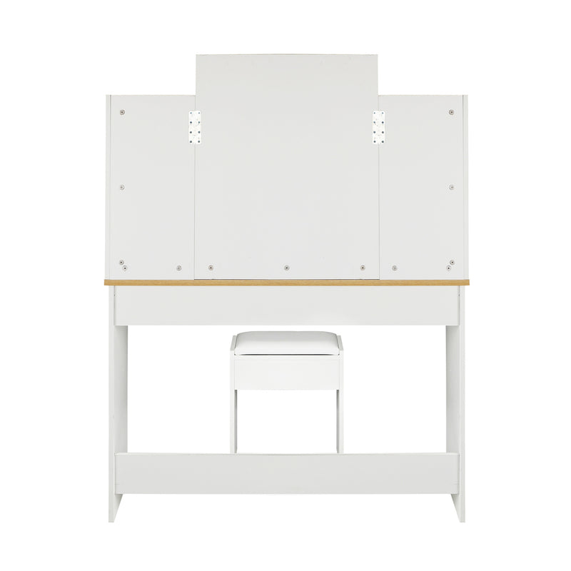 Oikiture Dressing Table Stool Set Makeup Mirror 10 LED Bulbs