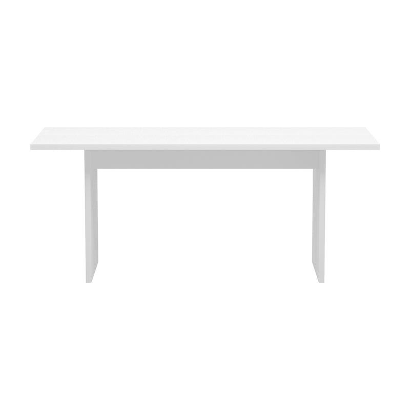 Oikiture 180cm Dining Table Rectangular Timber White