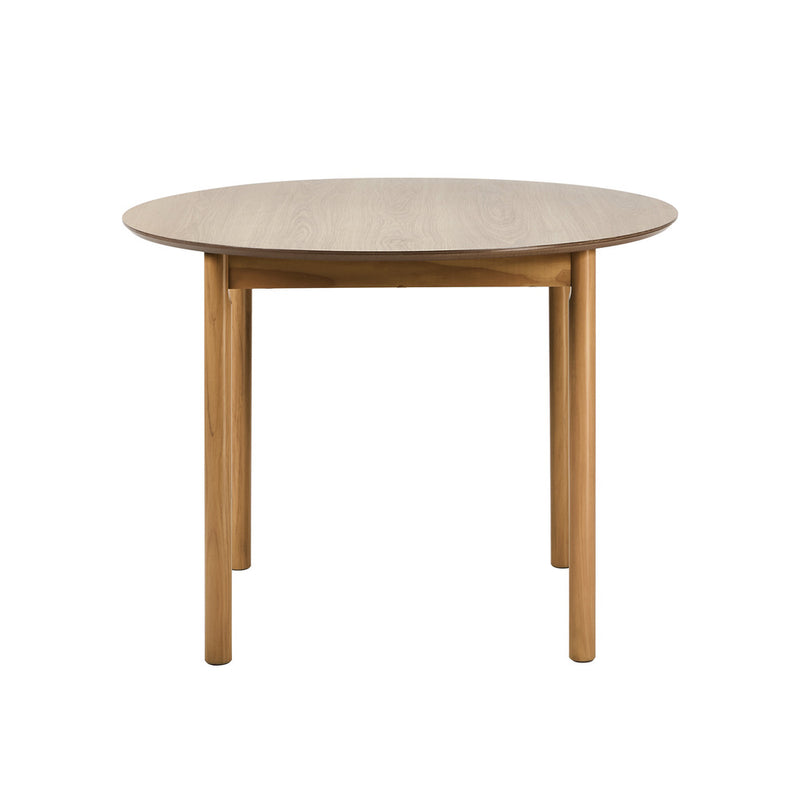 Oikiture Wooden Dining Table 100cm Round Table 4 Seater Black