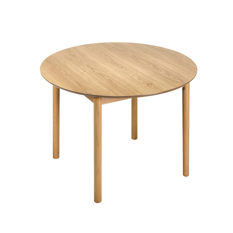 Oikiture Wooden Dining Table 100cm Round Table 4 Seater Black