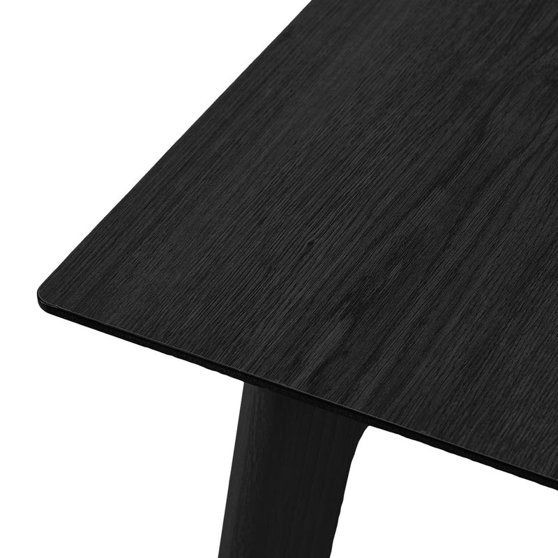 Oikiture Wooden Dining Table 120cm Rectangular 4 Seater Black