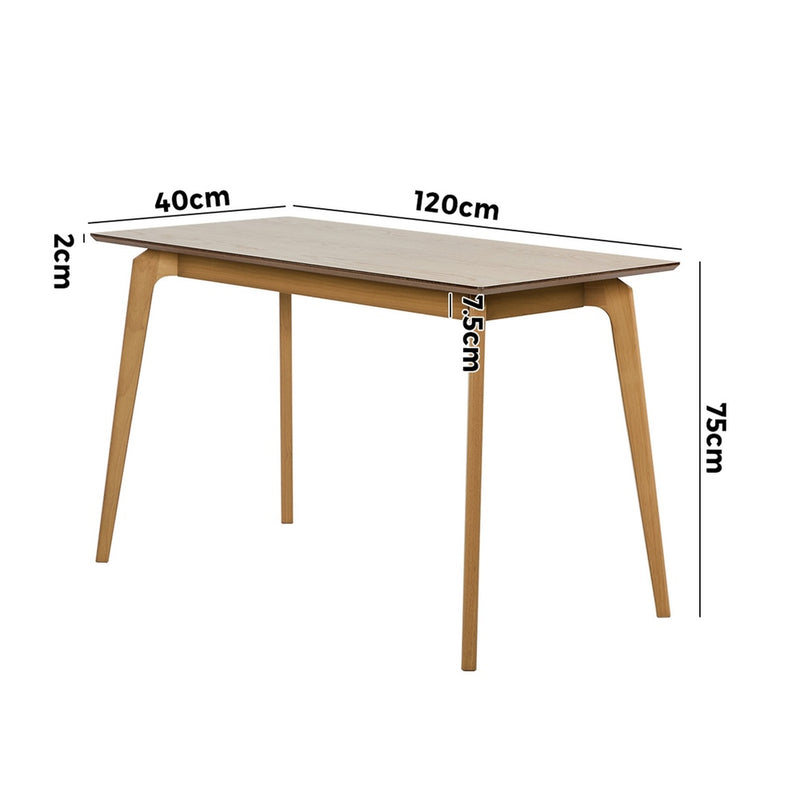 Oikiture Wooden Dining Table 120cm Rectangular 4 Seater Natural
