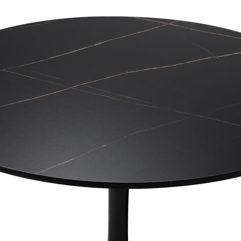 Oikiture 90cm Dining Table Tulip Shape Base Black