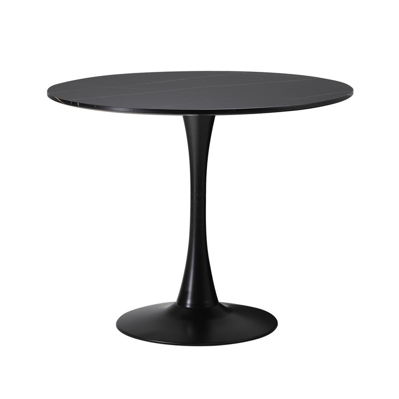 Oikiture 90cm Dining Table Tulip Shape Base Black