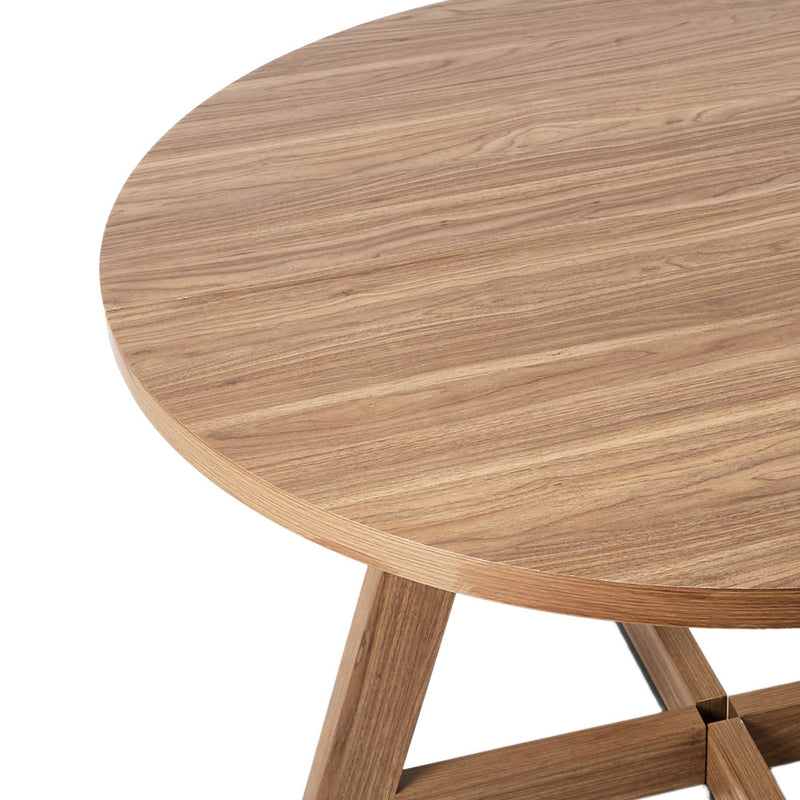 Oikiture 120cm Round Dining Table Wooden Kitchen Furniture