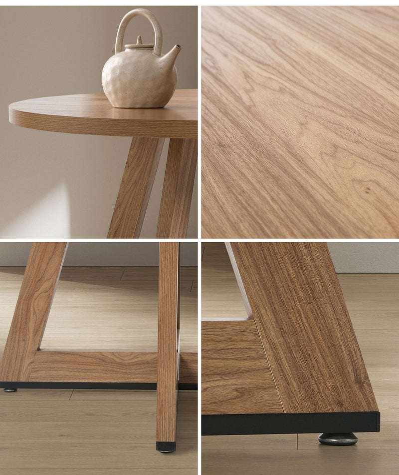 Oikiture 120cm Round Dining Table Wooden Kitchen Furniture