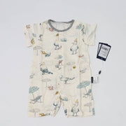 Domia Silky Bamboo Short Sleeve Baby Romper Bird Beach M-1954803078255480833