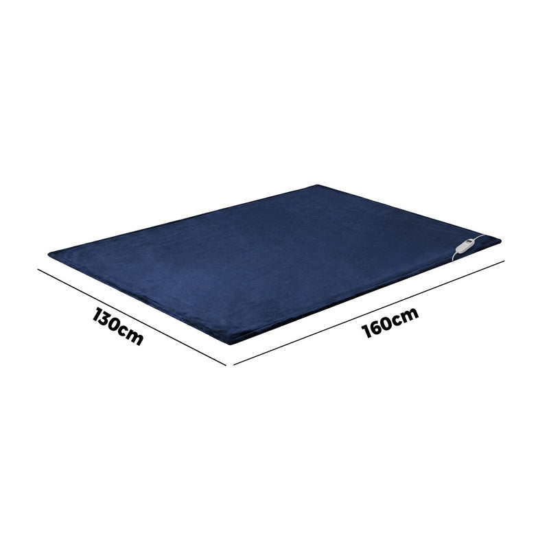 Bedra Electric Throw Rug Washable Heated Blanket Fleece Winter Blue