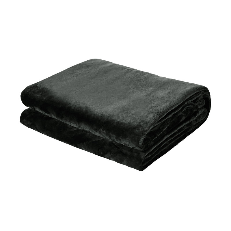 Bedra Electric Throw Rug Washable Heated Blanket Fleece Charcoal