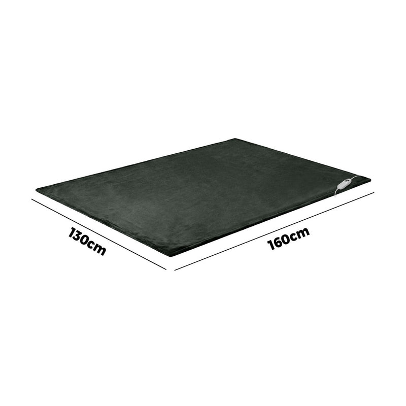 Bedra Electric Throw Rug Washable Heated Blanket Fleece Charcoal