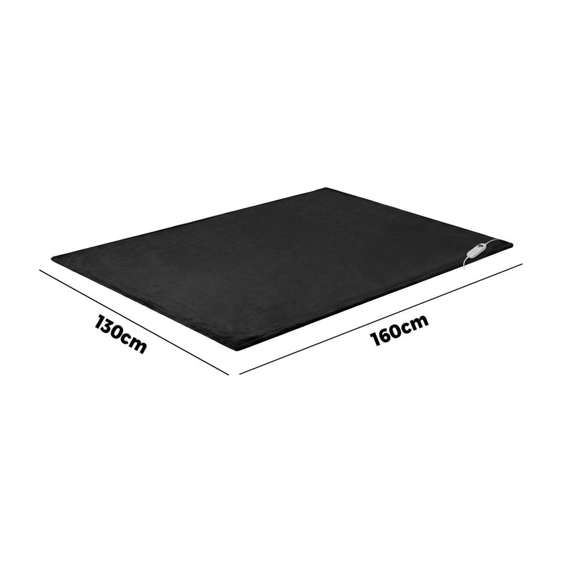 Bedra Electric Throw Rug Washable Heated Blanket Flannel Fleece Grey
