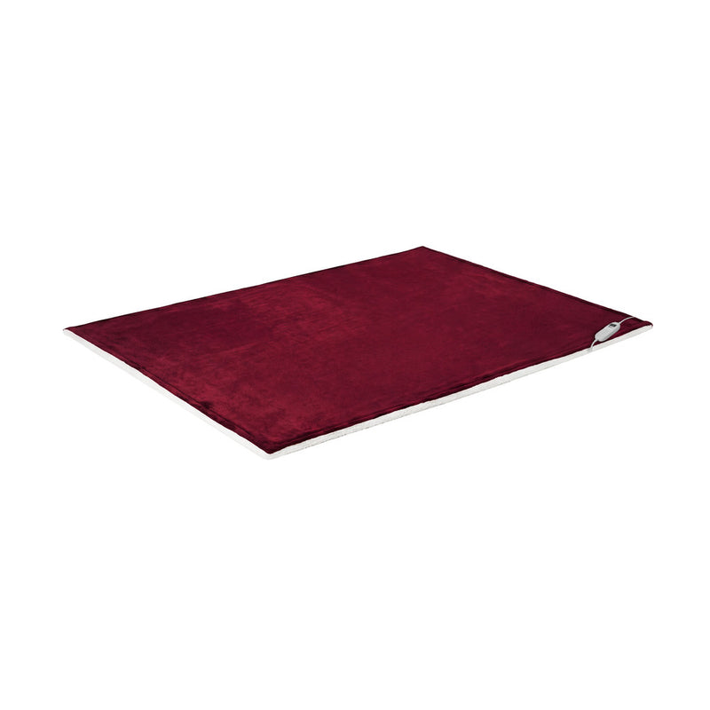 Bedra Electric Throw Rug Heated Blanket Flannel&Sherpa Burgundy