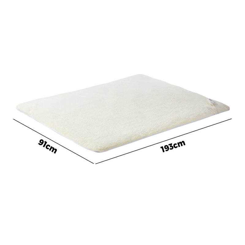 Bedra Electric Heated Blanket Fitted Fleece Underlay Winter Pad Single