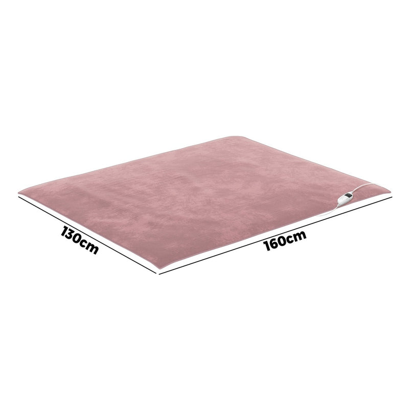 Bedra Washable Electric Heated Throw Rug Flannel Pink