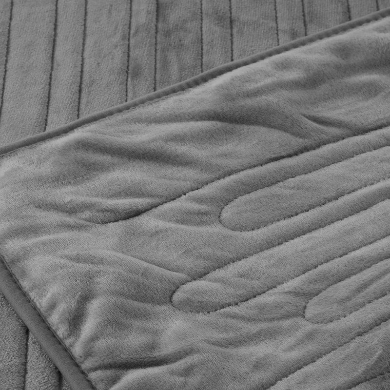 Bedra Electric Heated Throw Rug Washable Silver