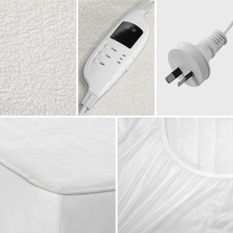 Bedra Electric Blanket Fully Fitted Fleece Heated King Single