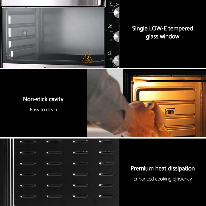 Devanti 30L Convection Oven Electric Fryer Ovens 1600W