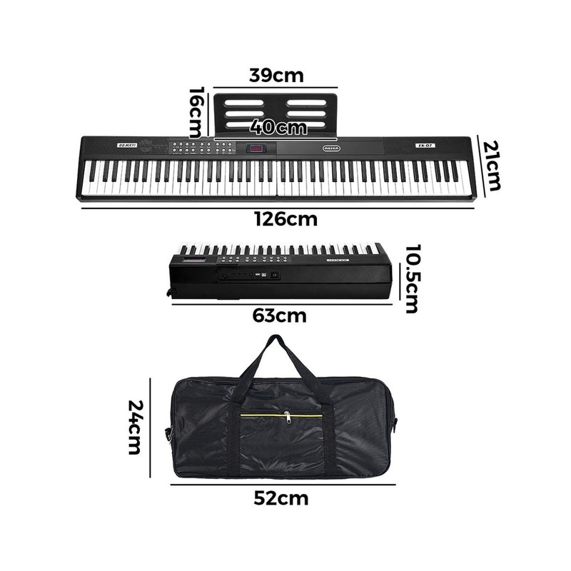 Mazam Foldable 88 Key Digital Piano Electronic Keyboard Bluetooth