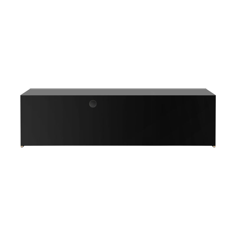 Oikiture TV Stand Cabinet Entertainment Unit RGB LED Gloss 130cm Black