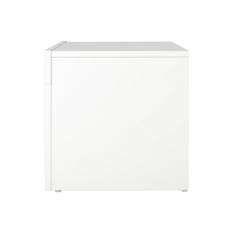 Oikiture TV Stand Cabinet Entertainment Unit RGB LED Gloss 130cm White