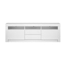 Oikiture Entertainment Unit TV Stand Cabinet RGB LED Gloss White 180CM