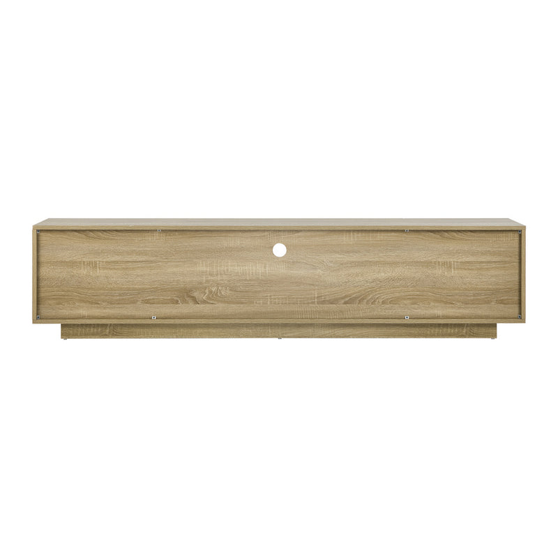 Oikiture TV Cabinet Entertainment Unit Storage Shelf Natural 180cm