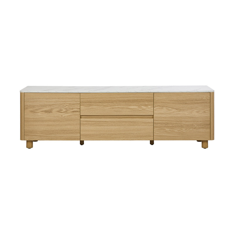 Oikiture TV Cabinet Entertainment Unit Stand 160cm Natural