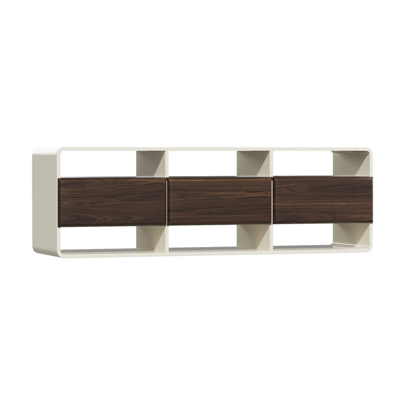 Oikiture TV Cabinet Entertainment Unit Stand 3 Drawers 6 Open Shelves 140cm