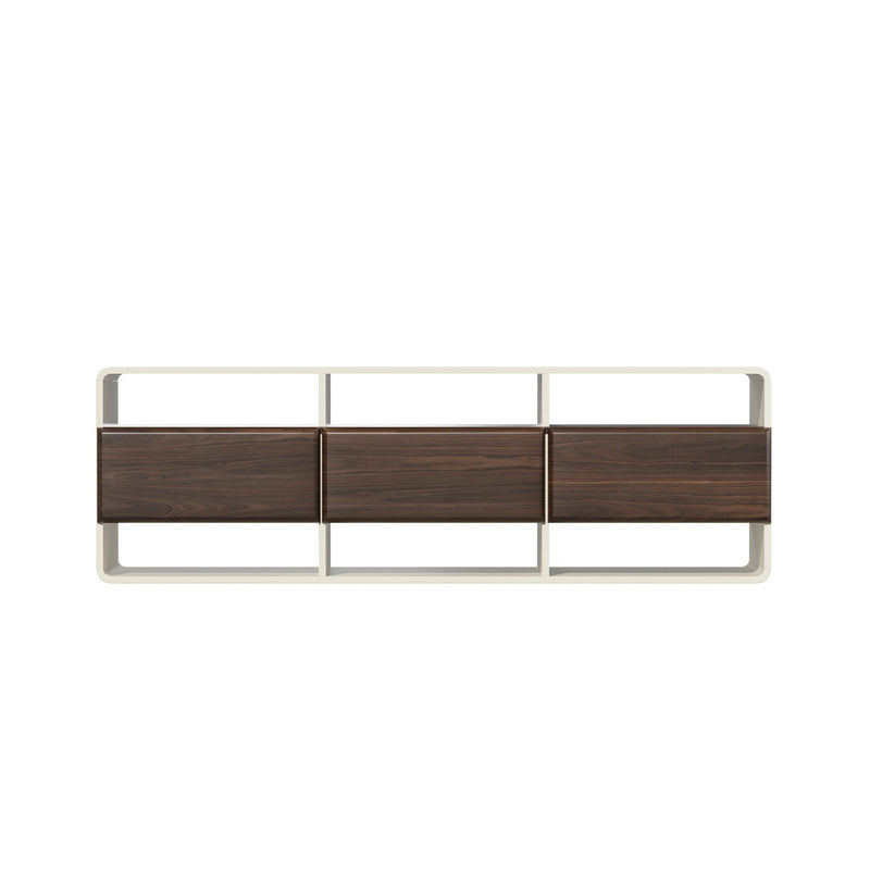 Oikiture TV Cabinet Entertainment Unit Stand 3 Drawers 6 Open Shelves 140cm