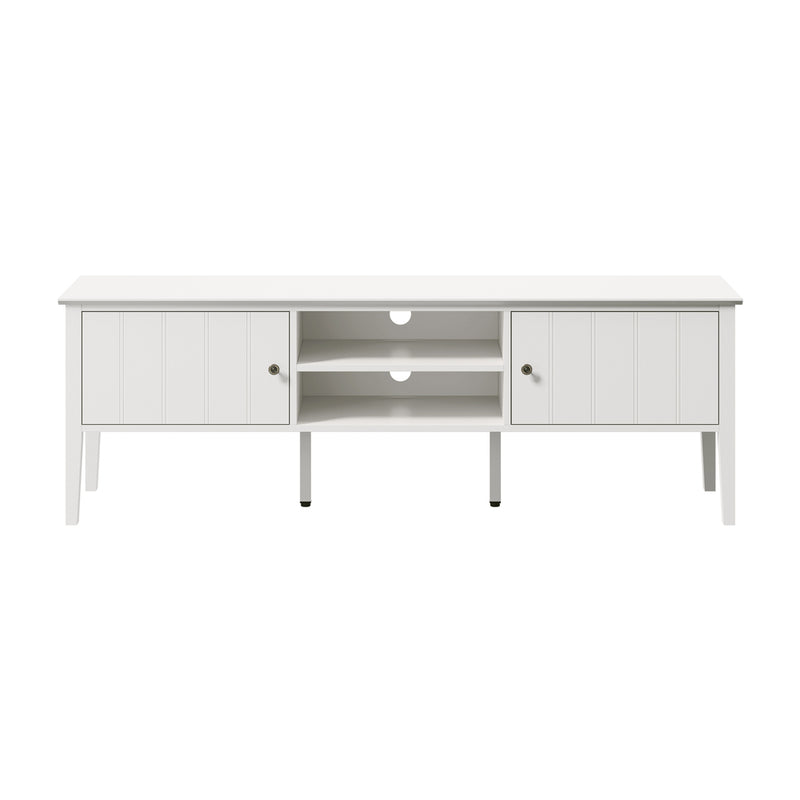 Oikiture TV Cabinet 150cm Entertainment Unit Storage Shelves White