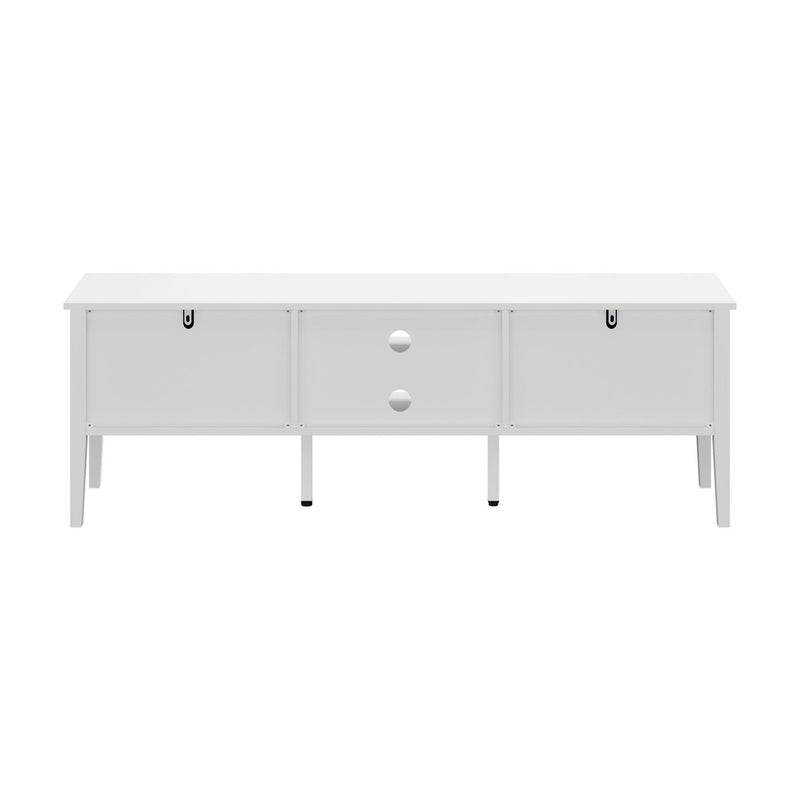 Oikiture TV Cabinet 150cm Entertainment Unit Storage Shelves White