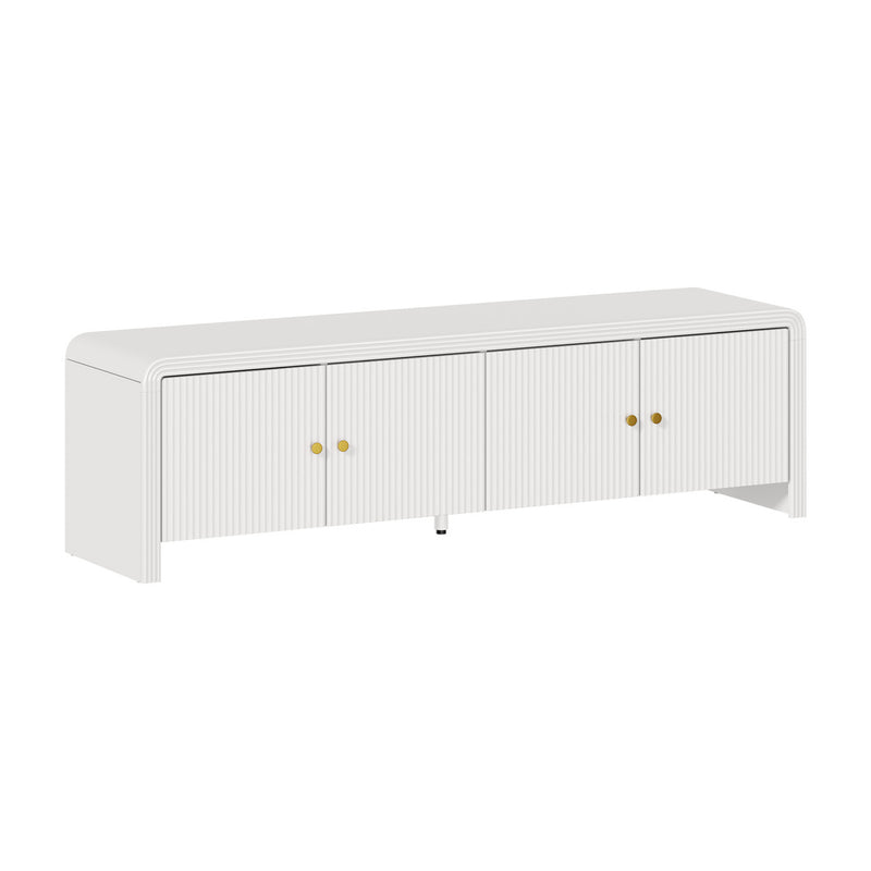 Oikiture TV Cabinet Entertainment Unit Stand 160cm Fluted Doors