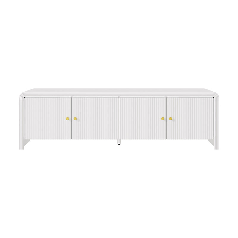 Oikiture TV Cabinet Entertainment Unit Stand 160cm Fluted Doors