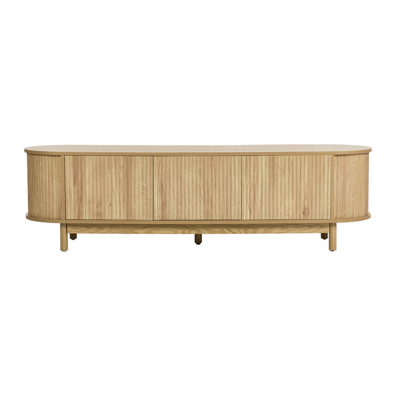 Oikiture TV Entertainment Unit Stand 160cm Wooden Natural