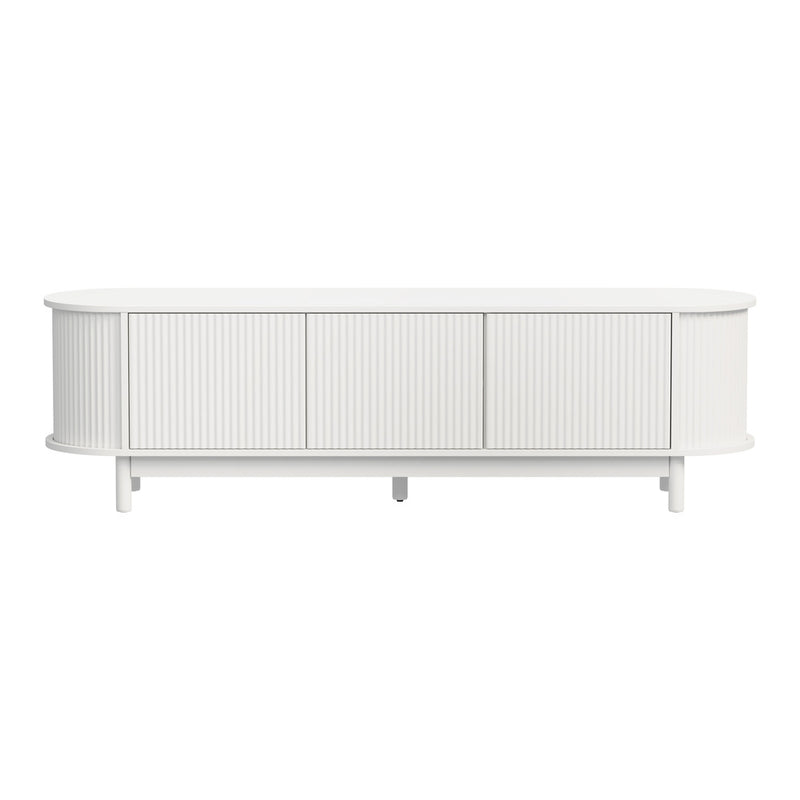 Oikiture TV Entertainment Unit Stand 160cm Wooden White