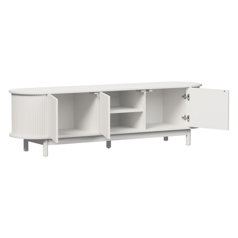 Oikiture TV Entertainment Unit Stand 160cm Wooden White