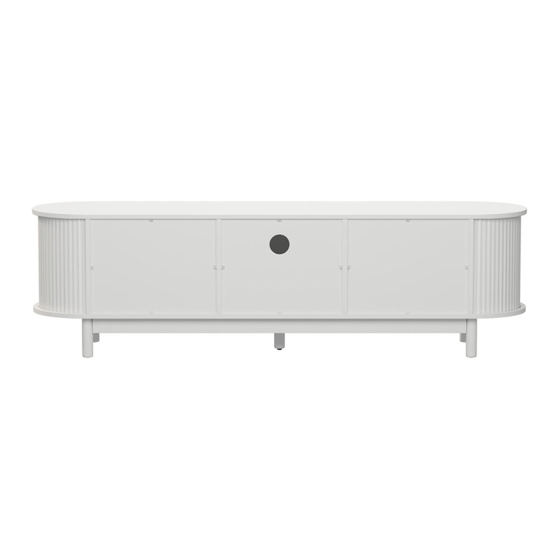 Oikiture TV Entertainment Unit Stand 160cm Wooden White