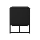 Oikiture TV Stand Cabinet Entertainment Unit 180cm Black&Natural
