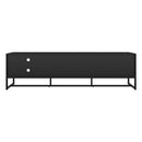 Oikiture TV Stand Cabinet Entertainment Unit 180cm Black&Natural
