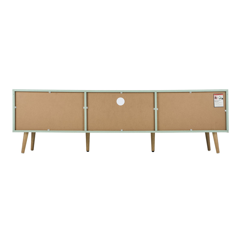 Oikiture TV Cabinet Entertainment Unit Stand 160cm Green