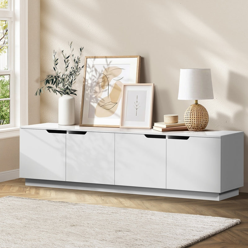 Oikiture TV Cabinet Entertainment Unit Stand 180cm White
