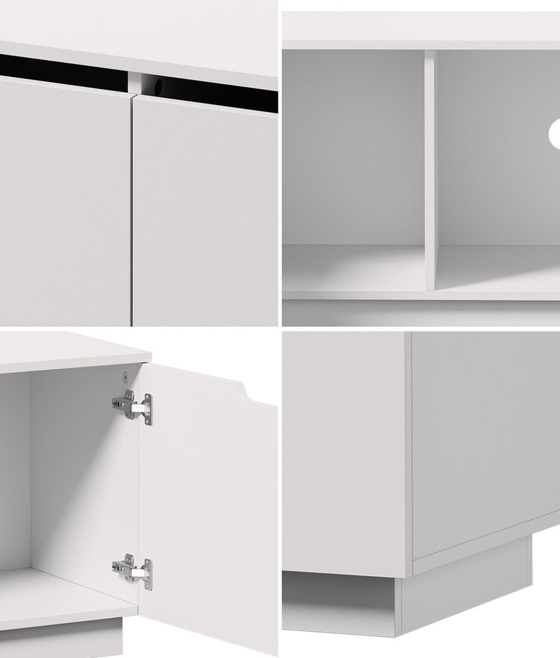 Oikiture TV Cabinet Entertainment Unit Stand 180cm White